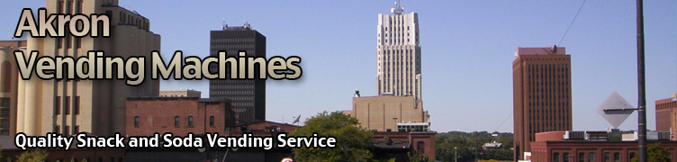 Akron vending equipment including Snack Vending Machines, Coffee Vending Machines, Cold Food Vending Machines, Coca Cola Vending Machines. 